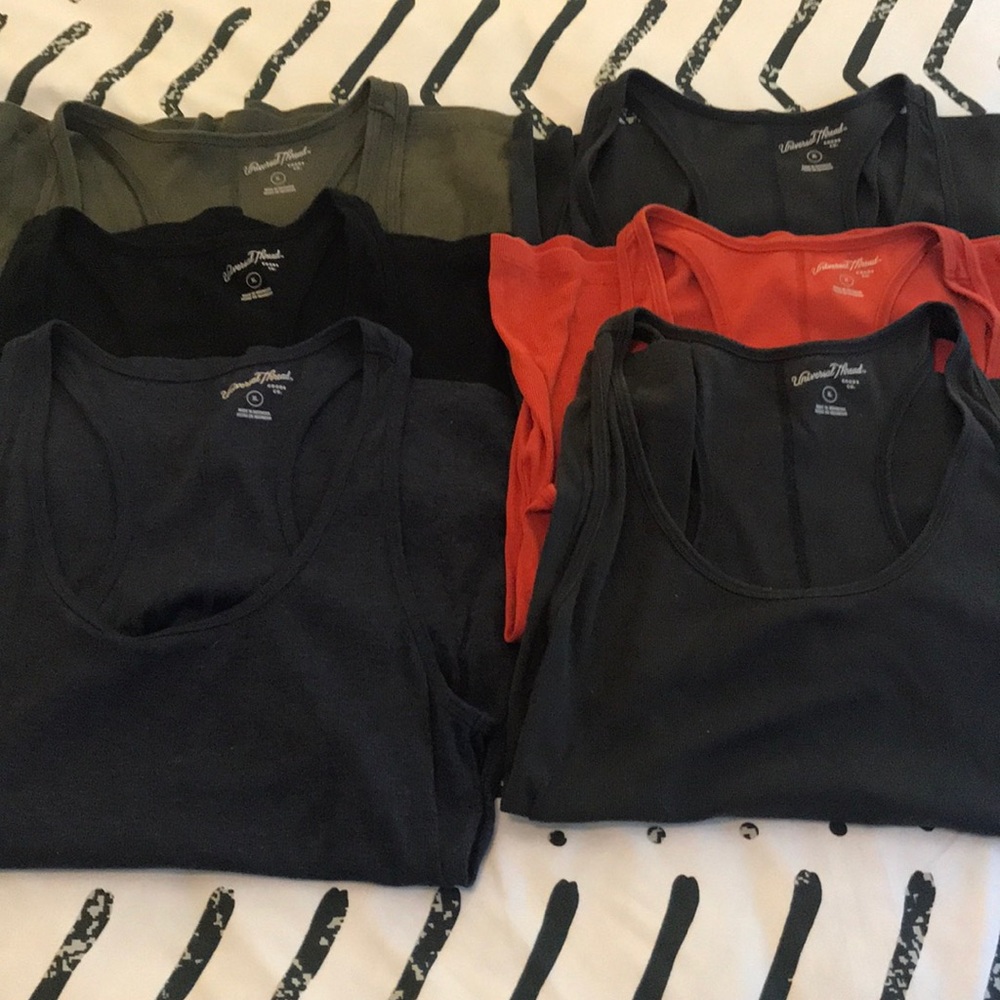 Bundle of 6 Ribbed Racerback Tank Tops